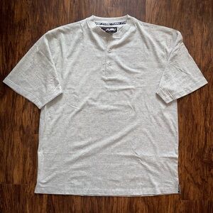 FUBU Light Gray Short Sleeve Henley Shirt
